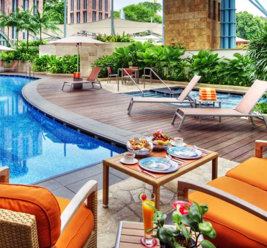 image of a beautiful blue water swimming pool